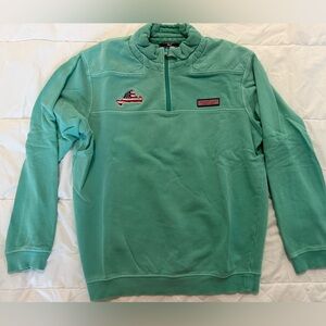 Vineyard Vines Men's Teal Zip-Up Sweater